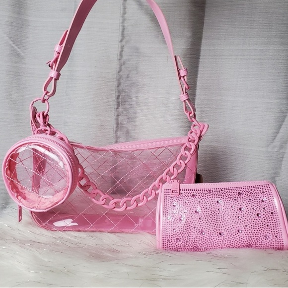 NEW Steve Madden Clear PINK Shoulder Handbag - Picture 5 of 5